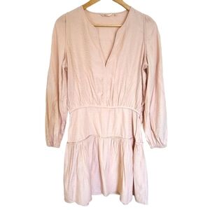 Sack's Fashion blush pink tiered long sleeve‎ dress